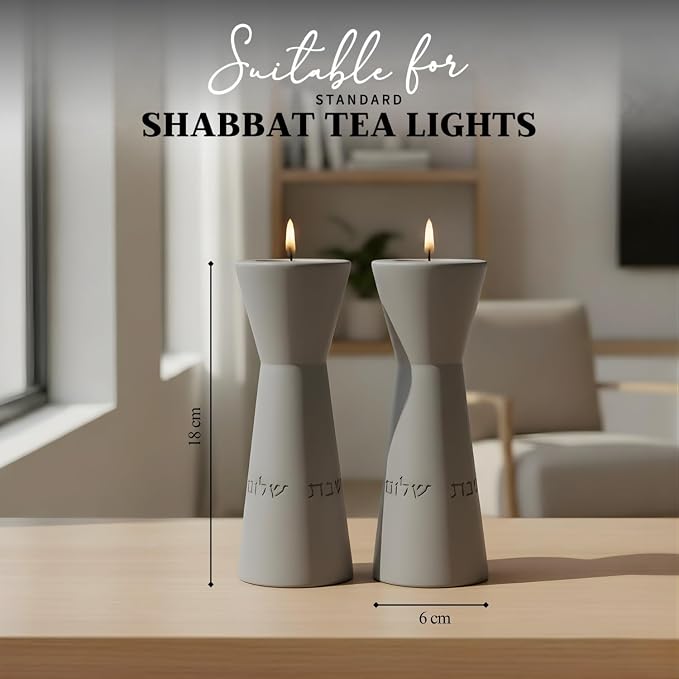 Aura Luxury Candle Holder Set – Modern Décor for Living Room & Dining Table - Gray