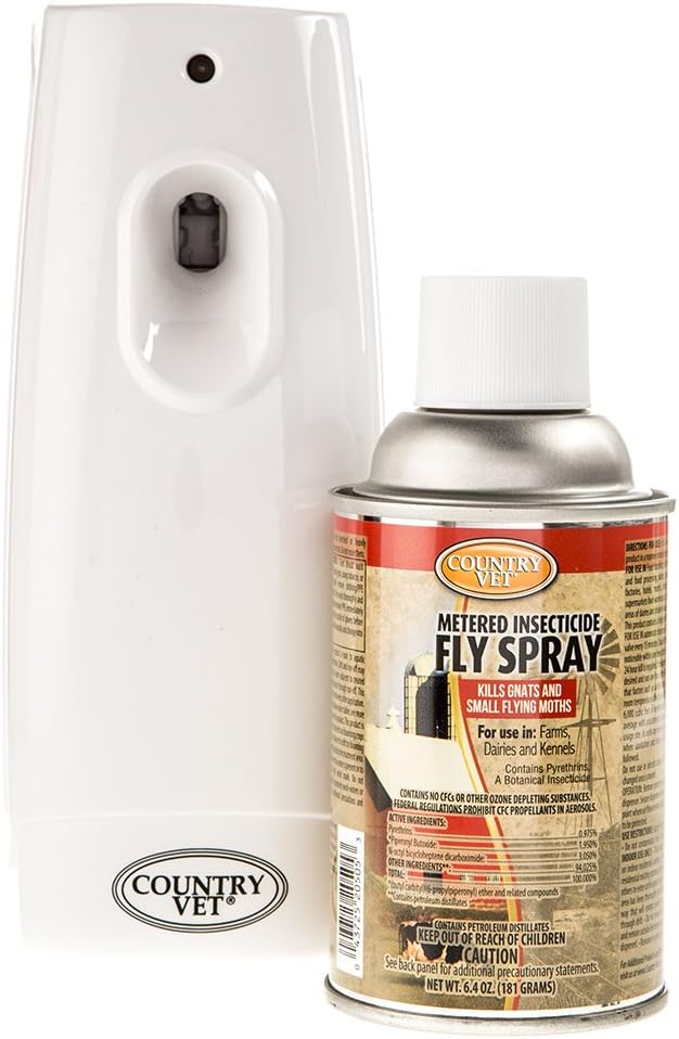 Waterbury Country Vet Flying InsectKill System - 24 Hour Control | Dispenser activates the metered valve every 15 minutes, 24 hours a day.