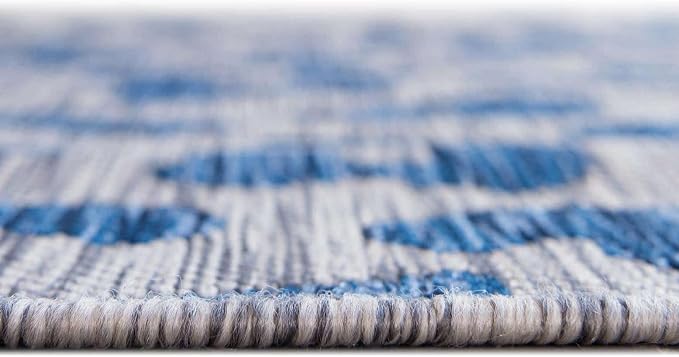 Unique Loom Outdoor Safari Collection Area Rug - Leopard (3' 1" x 6' 1" Hearth Blue/Gray)