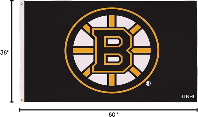 Team Sports America NHL Boston Bruins 3' x 5' Outdoor Durable Flag with Grommets, Heavy Duty Flag & Banner for Outdoor Garden Patio, Indoor Wall Decor Flag for Room, Works with Flag Poles for House