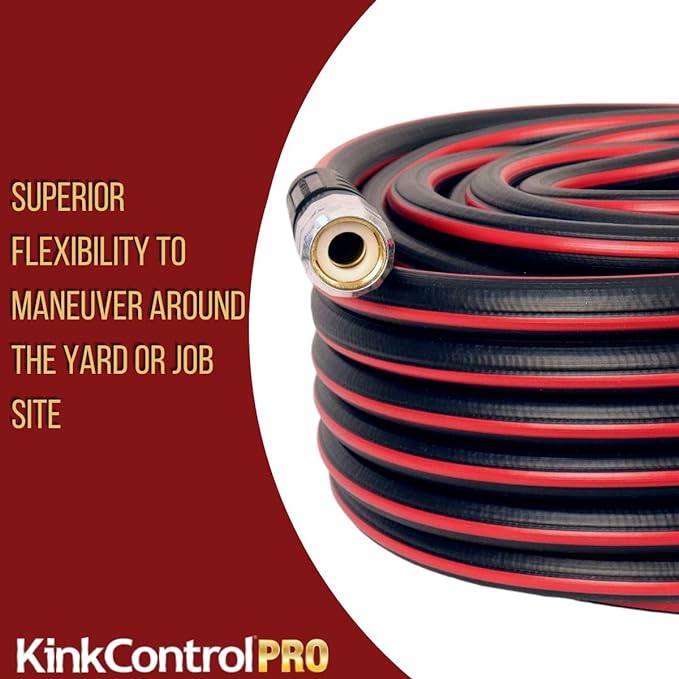 Kink Control Pro Garden Hose, Water Hosewith Superior UV Resistance, Ergonomic Grip, High Burst Strength, Triple Frame Technology for Kink Resistance, 100 Ft