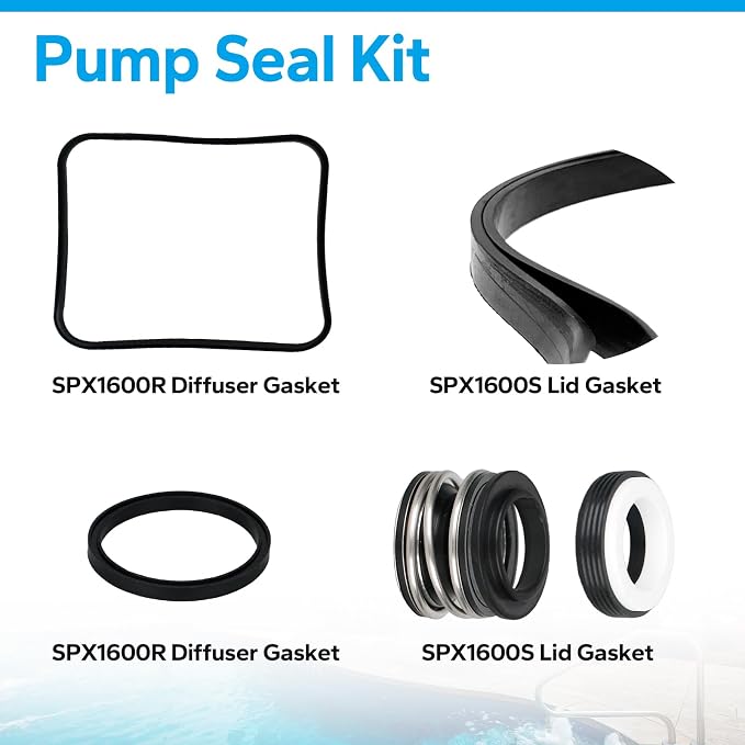 SPX1600TRA Super Pump Seal Kit Replacement for Hayward Pool Pump Go Kit 3 | Pool Pump Gasket Seal O-Ring Repair Kit fits for Hayward Parts SP1600, SP2600 in Regular, X, VSP Models