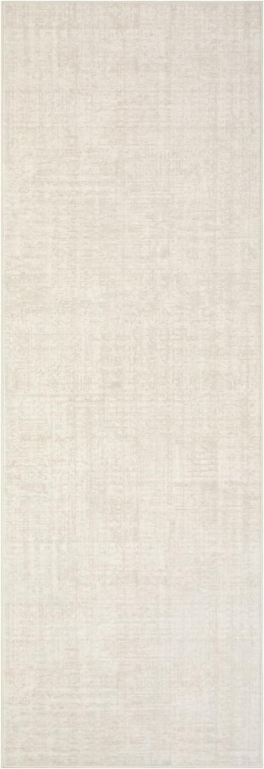 Garvee Solid Runner Rug 2x6 Washable Runners for Hallways Cream | Non Slip Kitchen Rugs, Modern Faux Wool Entryway Bathroom Rug Runners, Modern Abstract Rugs for Laundry Room Kitchen Bedroom