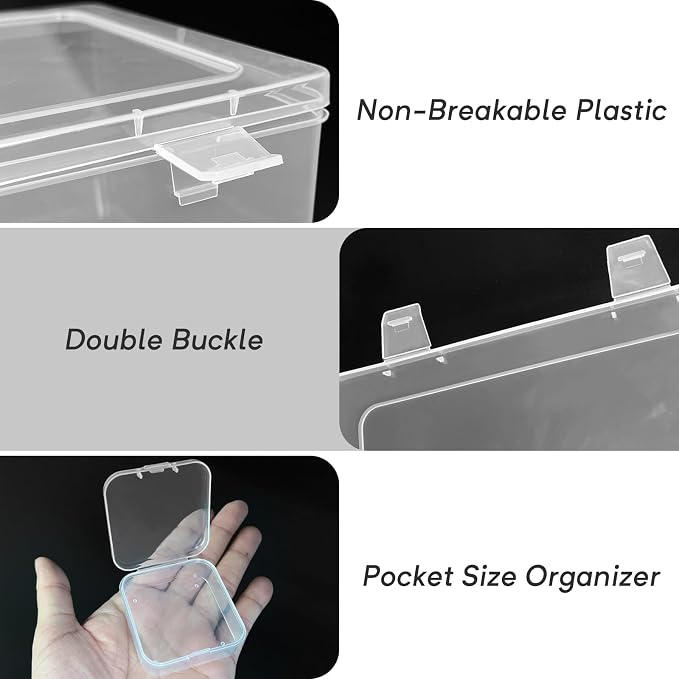 Guyuyii 30 Clear Plastic Bead Storage Containers with Hinged Lids & Labels | for Craft Supplies, Diamond Painting, Jewelry Making | Compatible with Beads, Earrings, Nail Art, Seeds, DIY Bracelet