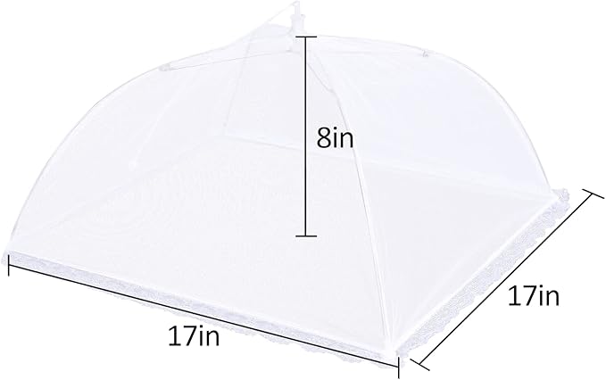 4 Pack Mesh Food Covers 17 inch, Large and Tall Food Covers, Pop-Up Mesh Food Covers Tent Umbrella for BBQs, Outdoors, Screen Tents, Parties Picnics, Fruit Cover