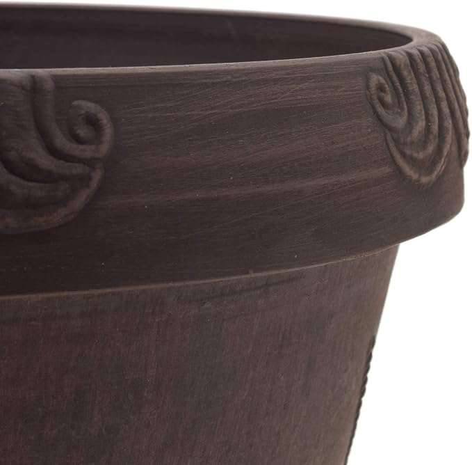 PSW Pot Collection Dragonfly Planter Pot for Indoor and Outdoor Plants and Gardens, 12.5' by 10, Chocolate