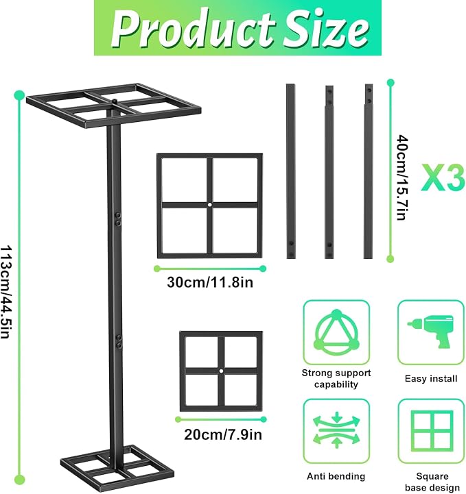 Dragon Fruit Trellis, Adjustable Metal Dragon Fruit Plant Trellis Durable Vertical Support Frame for Climbing Plants Trees Cactus Roses Vines Garden Outdoor Indoor, 1 Pcs