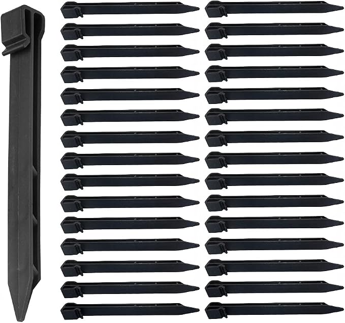 30 PCS Plastic Landscape Stakes, 10 Inch Plant Support Lawn Stake Heavy Duty for Landscaping and Garden