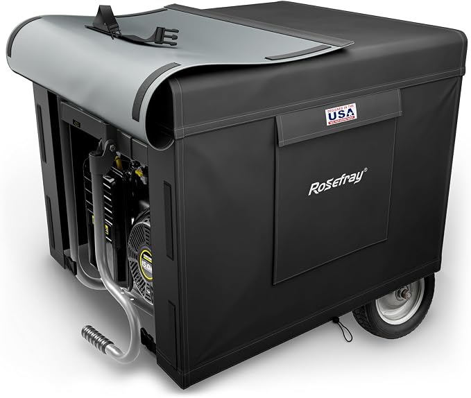 Generator Cover-26”Lx20”Wx20”H,600D Heavy Duty Waterproof, Small Outside Equipment Cover for Champion,Predator,WEN,BILT HARD,Ryobi,Generac,Westinghouse Portable Generator 3000-6000W-Black/XL