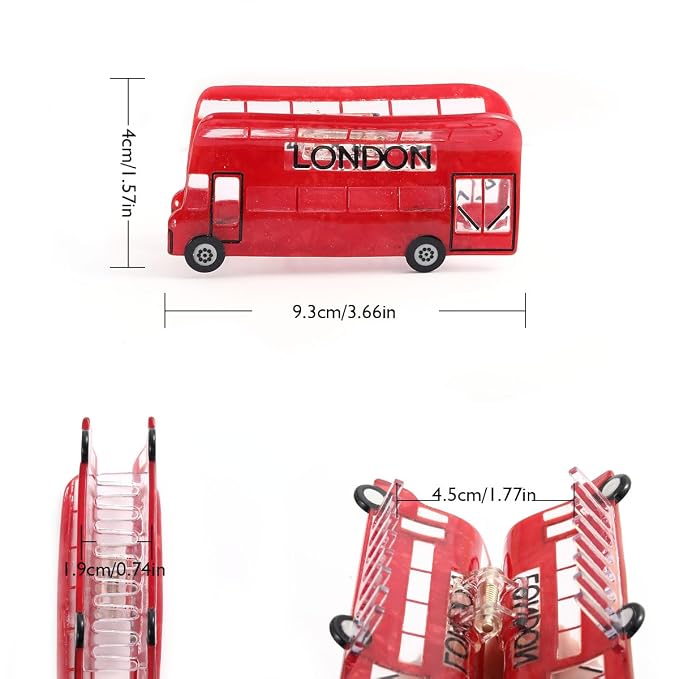 Personalized London Icon British Bus Hair Calw Clip,Fun Acetate Hair Claw for Women Girls Hair Accessories Gift