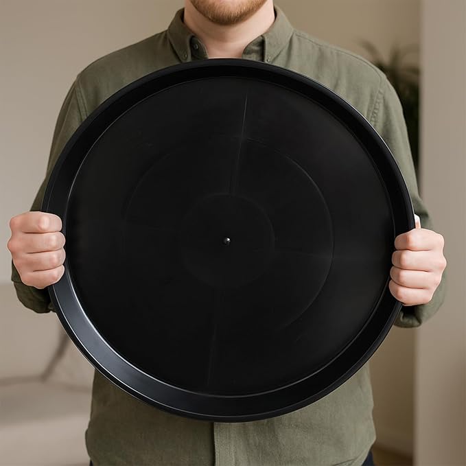 10 Pack Plant Saucer 16 Inches Plant Trays for Pots Plastic Round Drip Trays Flower Pot Saucers Black Planter Water Tray Plant Drainage Tray, Black