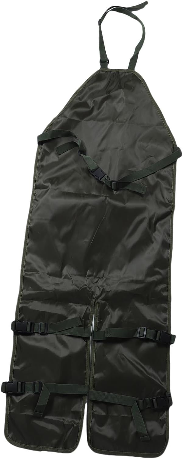 Apron for Long Gardening, Gardening Apron with Adjustable Leg Protector, Six Pockets 600D Oxford Cloth Water Proof for Garden Outdoor Work, Lawn Care, Pruning (Green with Khaki Pockets)
