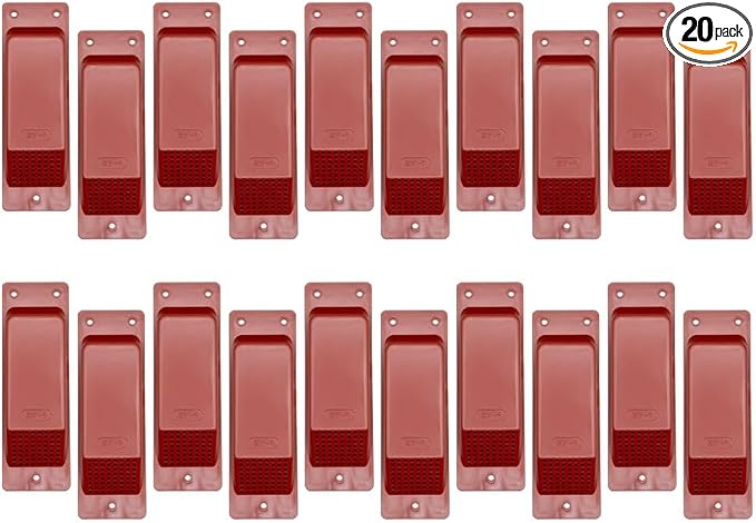 Mytee Products 20 Pack Shipping Container Air Vent - Cross Flow Ventilation for Shipping Container - ABS Plastic Air Vent with Rubber Seal & Water Protection - Shipping Containers Accessories (Red)
