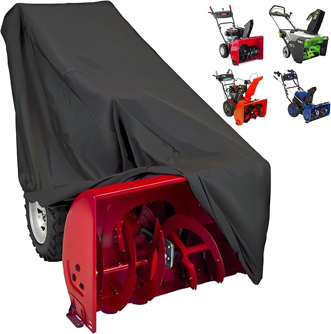 Snow Blower Cover - Waterproof Heavy Duty Windproof Outdoor Covers, Universal Fit for Toro, Honda, Ryobi, Ariens, Troy Bilt, Snow Joe (Black,600D)