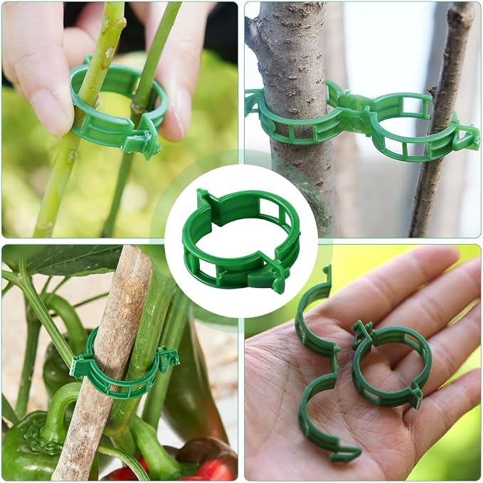 300 PCS Secured Plastic Plant Clip, New Reusable Plant Support Clips Plastic Clips Tomato Clips for Securing Plants for Climbing Plants, Grape, Vegetable Stems (300, White)