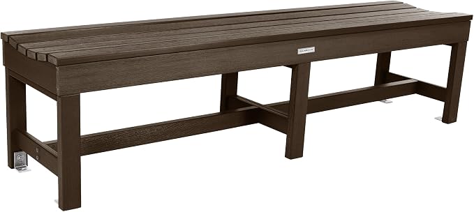 Sequoia Professional Commercial Grade Weldon Backless Picnic Bench, 6ft, Weathered Acorn