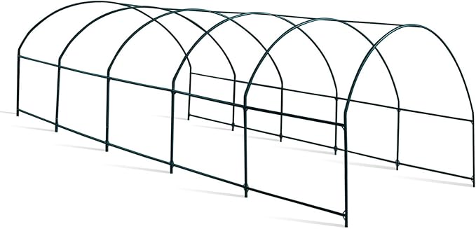 YardGrow Greenhouse Frames for Larger Hot Garden House Support Arch Frame Climbing Plants/Flowers/Vegetables Outdoor (24.6x10x7 FT)
