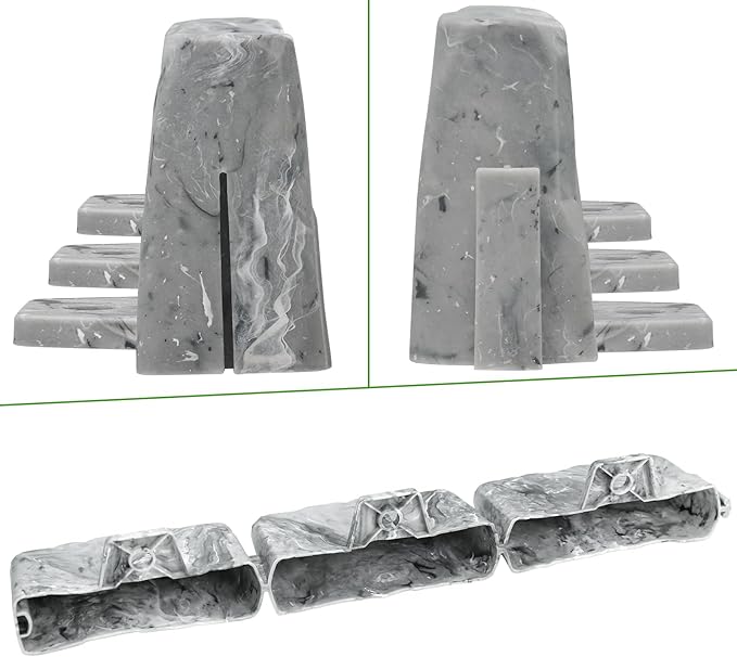 Landscape Edging Faux Stone Edging Garden Edging Border,68FT x 2.75 in Tall Decorative Stone-Look Garden Border for Flower Bed Edging,Yard Edging,Lawn Trees and Gardens,with Anchoring Spikes,Gray