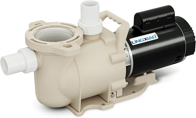 1HP Pool Pump, 115/208-230V Pool Pump Inground, 5785GPH, In/Above Ground Pool Pumps, Low Nosie, Powerful Self Primming Swimming Pool Pump with 2"/1.5" Fittings - 2 Year Warranty