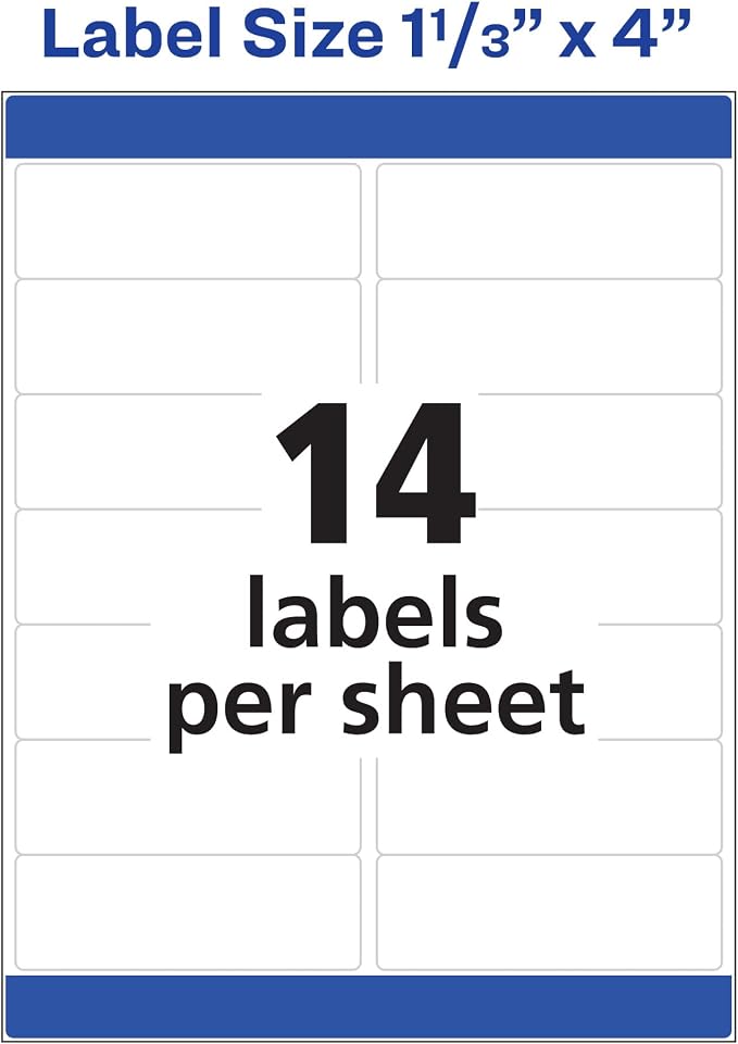 Avery Easy Peel Printable Address Labels with Sure Feed, 1" x 4", White, 3,500 Blank Mailing Labels (05962) (Pack of 2)