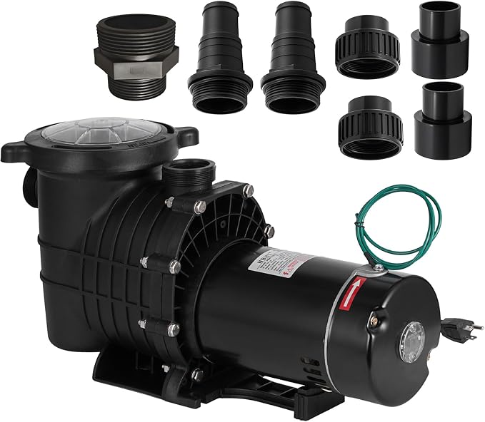 Swimming Pool Pump 1.5HP 110/220V, Pool Pump Single Speed 1100W, 6500 GPH In/Above Ground Pool Pumps for Pools, Spas, Hot Tubs, Fountains, and Water Circulation Systems