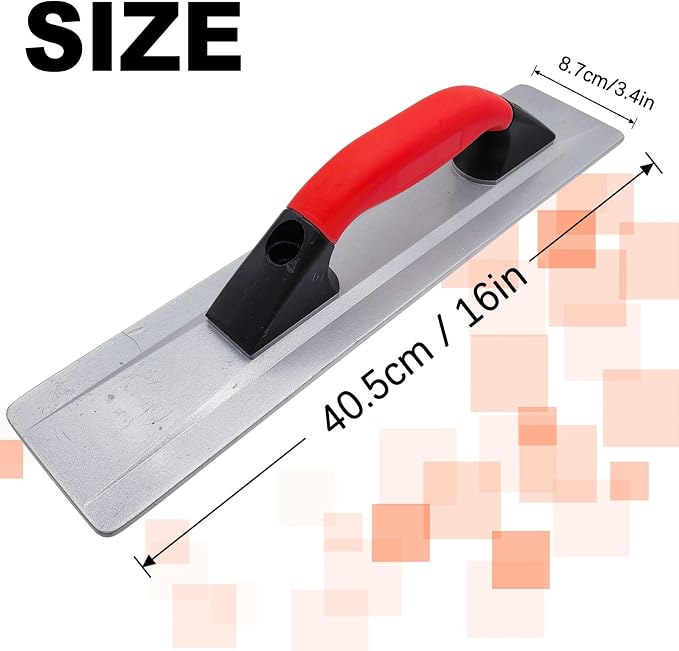 Magnesium Hand Float, 16 x 3-2/5 Inch Beveled End Concrete Hand Float, Manual Concrete Magnesium Finishing Tool for Paving Surfaces