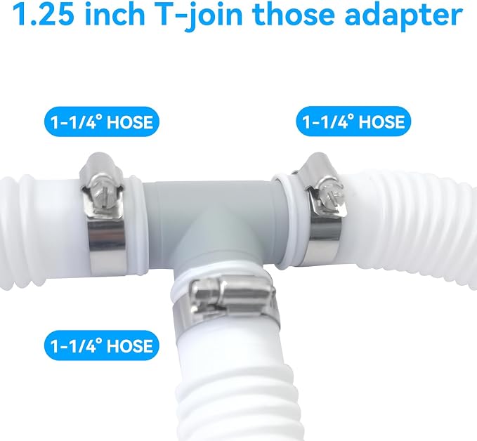 Pool Hose Adapter Connector,1.25” 3 Interfaces Pool Vacuum Hose Adapter for Above Ground Swimming Pool and Pool Filter Pump,Parts Accessories Replacement Form Für
