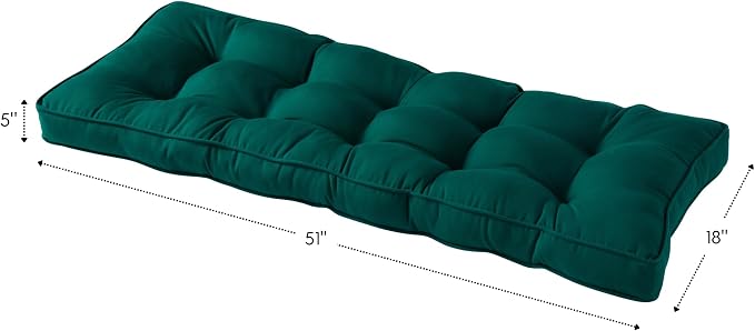 Outdoor 51 x 18-inch Sunbrella Bench Cushion, Canvas Forest