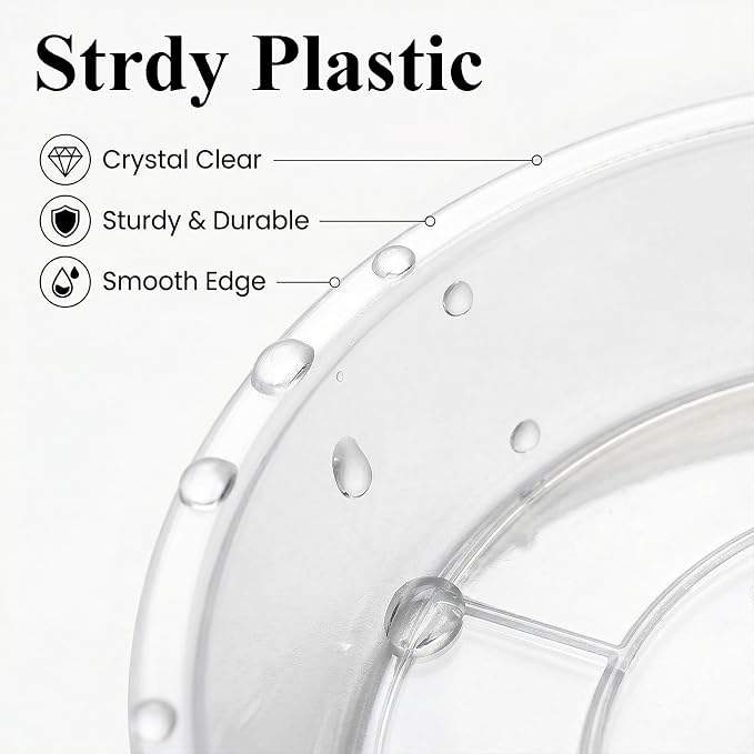 30 Pack Plant Saucer 8 Inches Plant Trays for Pots Plastic Round Drip Trays Flower Pot Saucers Clear Planter Water Tray Plant Drainage Tray, Clear