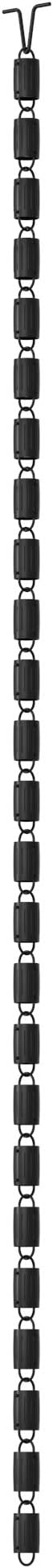 Rain Chains Direct - Barrel Rain Chain - 8.5 FT - Durable Black Powder-Coated Aluminum - Premium Rain Chains for Gutters
