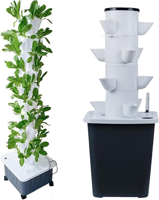 DIY Balcony Hydroponic Growing System Detachable PP Colonization Cups Home Garden Farm Greenhouse Vertical Tower Planters (Color : 20holes)