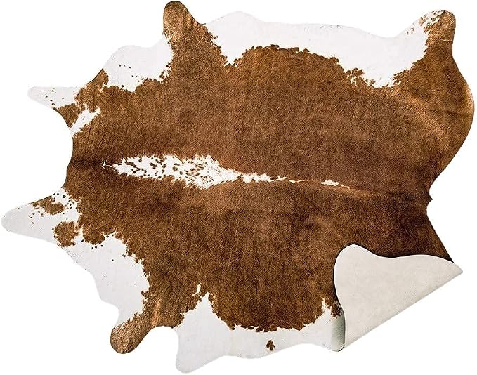 AROGAN Premium Faux Cowhide Rug 110 x70 cm/3.6 x 2.3 feet, Durable and Large Size Cow Print Rugs, Suitable for Bedroom Living Room Western Decor, Faux Fur Animal Cow Hide Carpet, Brown | Premium Cow Hide Carpet, Western Rug for Bedroom Living Room Deco...