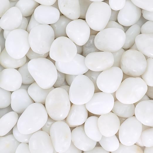 Pebbles for Indoor Plants, 10lbs White Pebbles 0.5-1.2 Inch Decorative River Rocks for Planters, High Polished Stones for Vase Filler Fish Tank Landscaping Garden