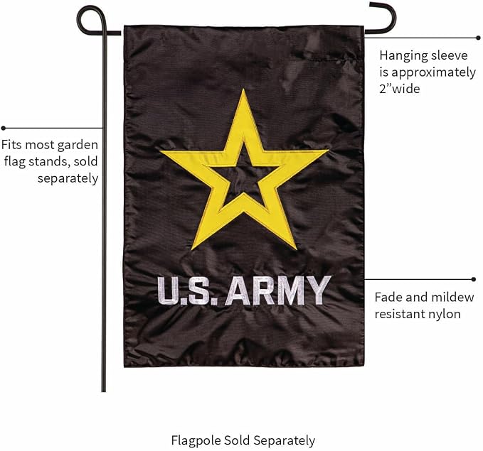 U.S. Army Patriotic Garden Flag, Welcome Garden Flags 12x18 Double Sided for Outside Yard Porch, Small House Flags For Military Veteran