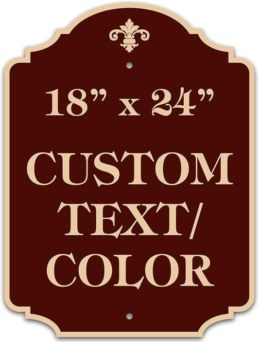 Custom Sign, Customized for Outdoor/Indoor Use, Personalized Designer Style Sign, 18x24 Inch, 24 Colors, Rust-Free Thick AlumaBond - Made by: My Sign Center, USA (Florolex II - Flood)