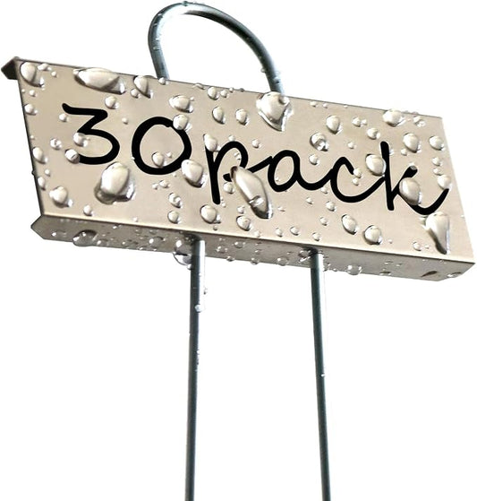 Plant Labels Metal 304 Stainless Steel Garden Plant Markers Weatherproof Garden Stake Tag Plant Tags with Pen for Outdoor Seedling Flower Herb Vegetable Greenhouse(30 Pack) (Stainless Steel)