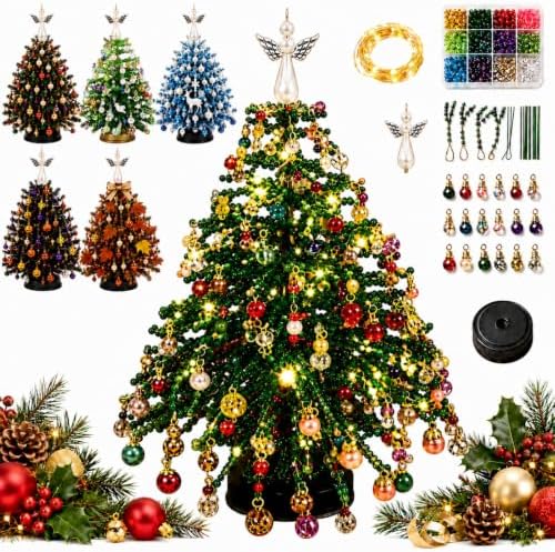 2027Upgraded DIY Beaded Christmas Tree Kit,Handmade Mini Desk Xmas Bead Art by Unknown