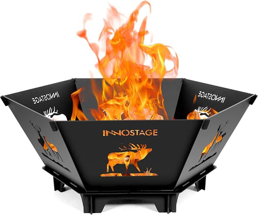 Fire Pit for Camping- Collapsible Firepit for Patio Outside (Large)