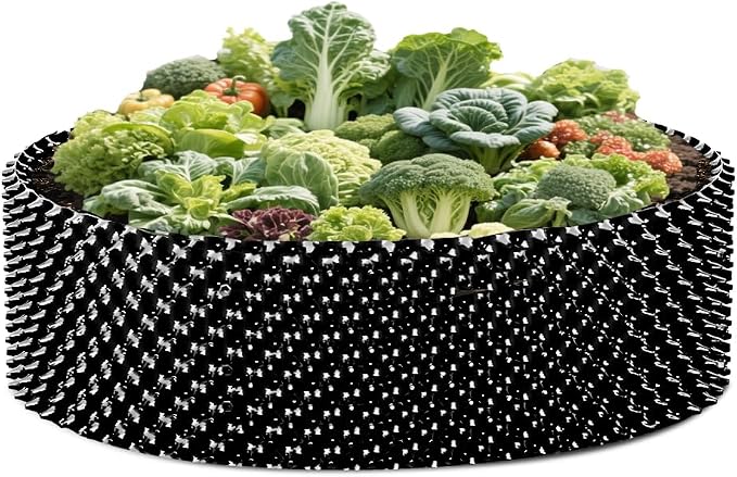 RooTrimmer 60 Gallon Air Pruning Container, Raised Garden Bed Large Tree Pos New Plastic Nursery Pot Fruit Vegetable Garden Grow beds (4 ft Diameter), Black