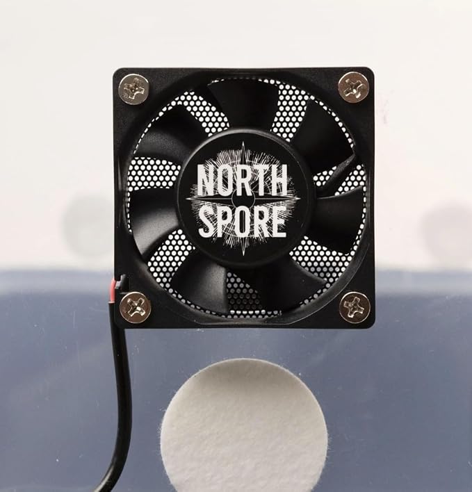 North Spore Automated 'Boomr Bin' Mushroom Monotub Kit | Mushroom Grow Kit with Automated Humidity Control, FAE Fan Included, Holds 25 lbs Substrate, Light-blocking Base, Stackable