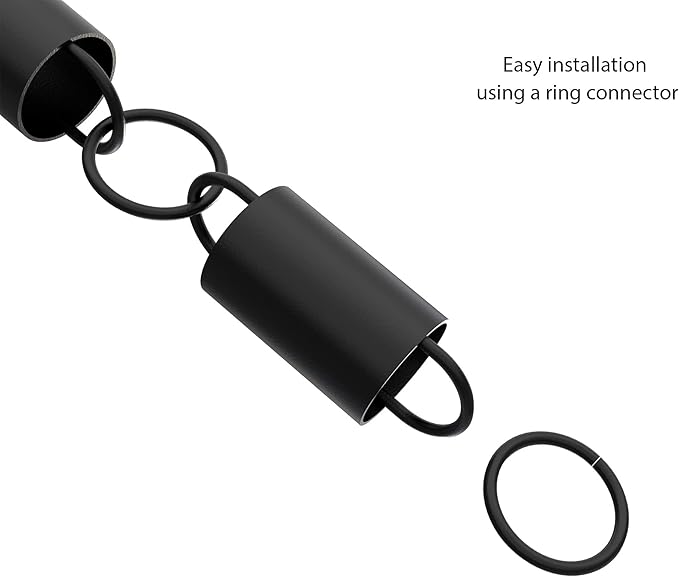 Rain Chains Direct - Channel Link Rain Chain Extension - 3 Feet - Durable Aluminum Black Powder Coating - Extends Channel Link Rain Chains for Gutters & Downspouts - Enhance Your Home's Curb Appeal