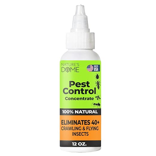 Nature’s Dome Pest Control Concentrate Spray 12 Oz | Natural, Eco-Friendly Bug & Ant Spray that Makes 1 Gallon | Eco-Friendly Bug Spray for Flea, Ticks, Ant & Mosquitos | Safe for Pets & Kids