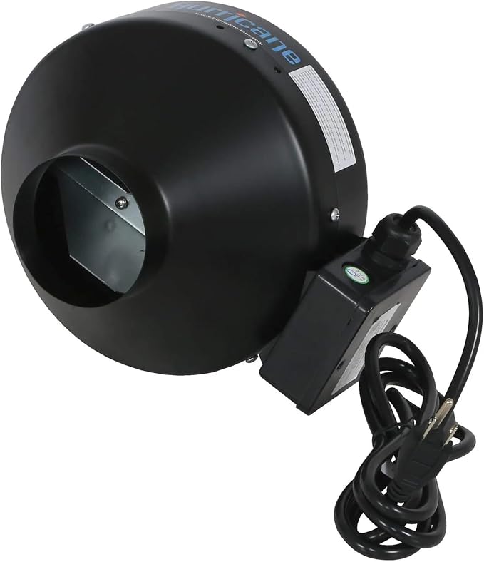 Hurricane Commercial Grade Inline Fan for Phresh and Black Ops Carbon Filters, Ideal-Air Ducting and Clamps and Titan Controls Ventilation Controllers