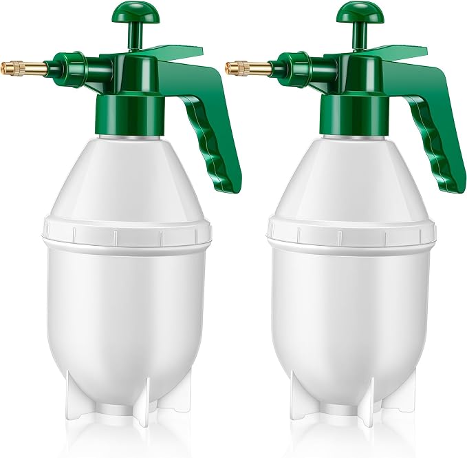 Ziliny 2 Pcs 50 oz Handheld Pump Spray Bottle Garden Mister Spray Bottles Lawn Pressure Hand Pump Sprayer with Adjustable Nozzle for Chemicals Watering Weeds Plants and Cleaning (Green)