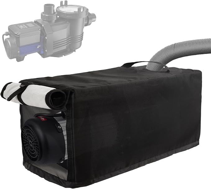 Pool Heater Cover, 600D Heavy Duty Oxford, Waterproof 3-Layer Insulation | Adjustable Drawstring and Ventilation, Universal Pool Heater Cover, fpr 24 x 11 x 11 Inches Heater (Black)