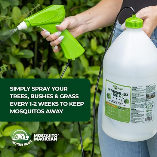 Mosquito Magician Handheld Battery Sprayer Bundle – Includes 2 × 1-Gallon Ready-to-Use Mosquito Spray – Kills Mosquitoes, Fleas & Fire Ants – Adjustable Nozzle for Easy Yard & Patio Application