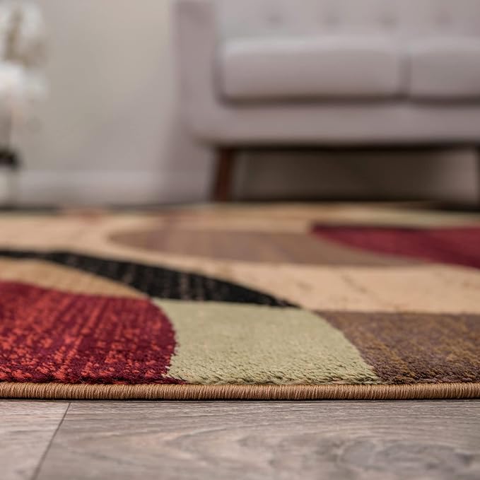 Rugshop Abstract Circles Contemporary High Traffic Area Rug Multi 2' x 3' | Easy Cleaning, Rectangular, Size 2' x 3', Living Room, Bedroom, Dining Room, Home Office, Kitchen, Entryway, Hallway, Nursery