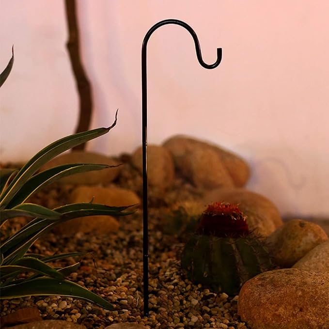 Adjustable Shepherd Hooks, Steel Garden Stakes, 26.77 in, 2 Pack | Includes 2 hooks, Adjustable sections 11.02 18.90 26.77 in, For lights lanterns planters, Tool-free assembly