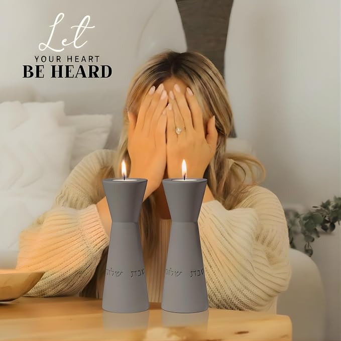 Aura Luxury Candle Holder Set – Modern Décor for Living Room & Dining Table - Gray