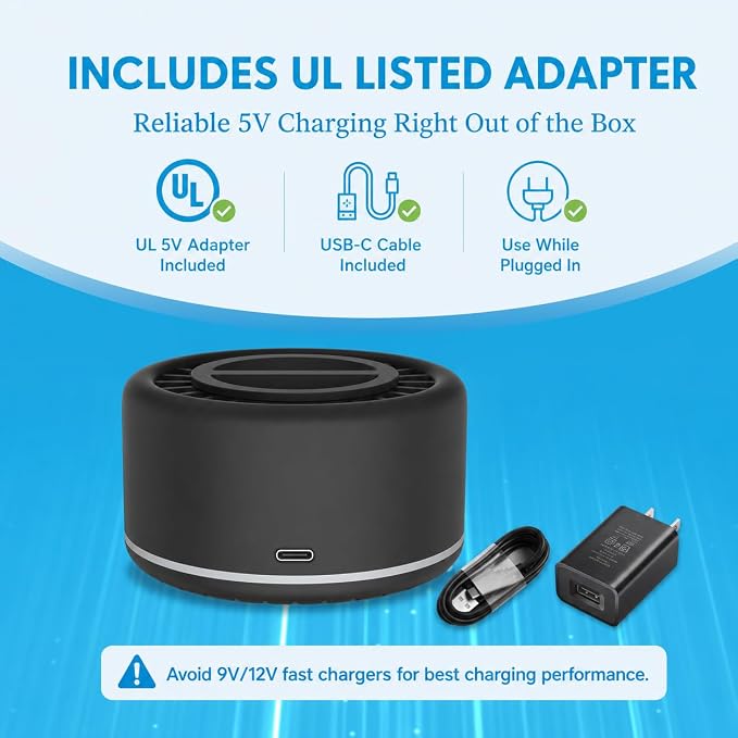 Virine Mosquito Repellent Outdoor Patio, Rechargeable Mosquito Repeller with UL Adapter, Plant-Based Citronella Peppermint Refills, Portable Bug Repellent for Backyard Camping Deck, Night Light